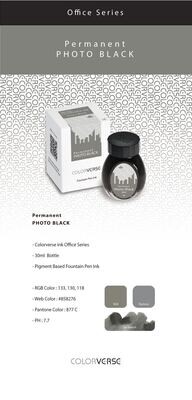 Colorverse - Office Series PERMANENT PHOTOBLACK  - 30ml bottle.