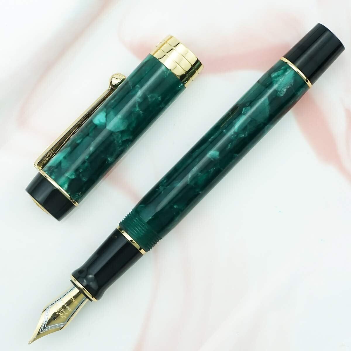 Jinhao Model 100 - Deep Sea Green - 18 KGP nib, Nib Size: Extra Fine