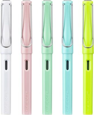 Jinhao Safari Model 619 Fountain Pen, Set of 5 Light Colours