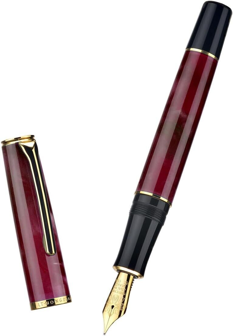 Hongdian Fountain Pen Model N12, Colour: Red, Nib Size: Extra Fine