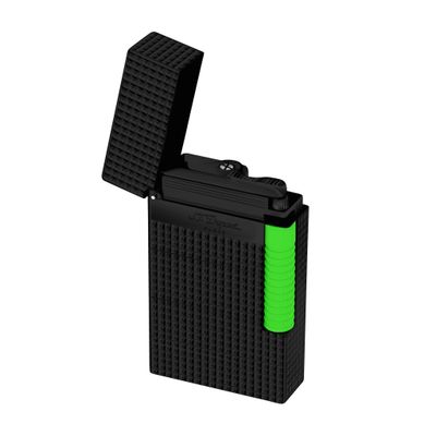 ST DUPONT Le Grand Lighter Double Flame 'Cling' Neon Green Diamond Head