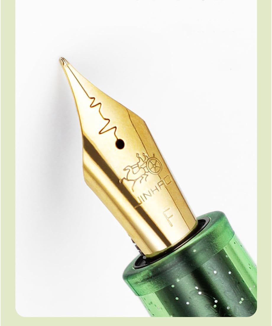 Jinhao 9013 Dadao Series Fountain Pen Heartbeat Stainless Steel Nib - Green, Nib Size: Fine