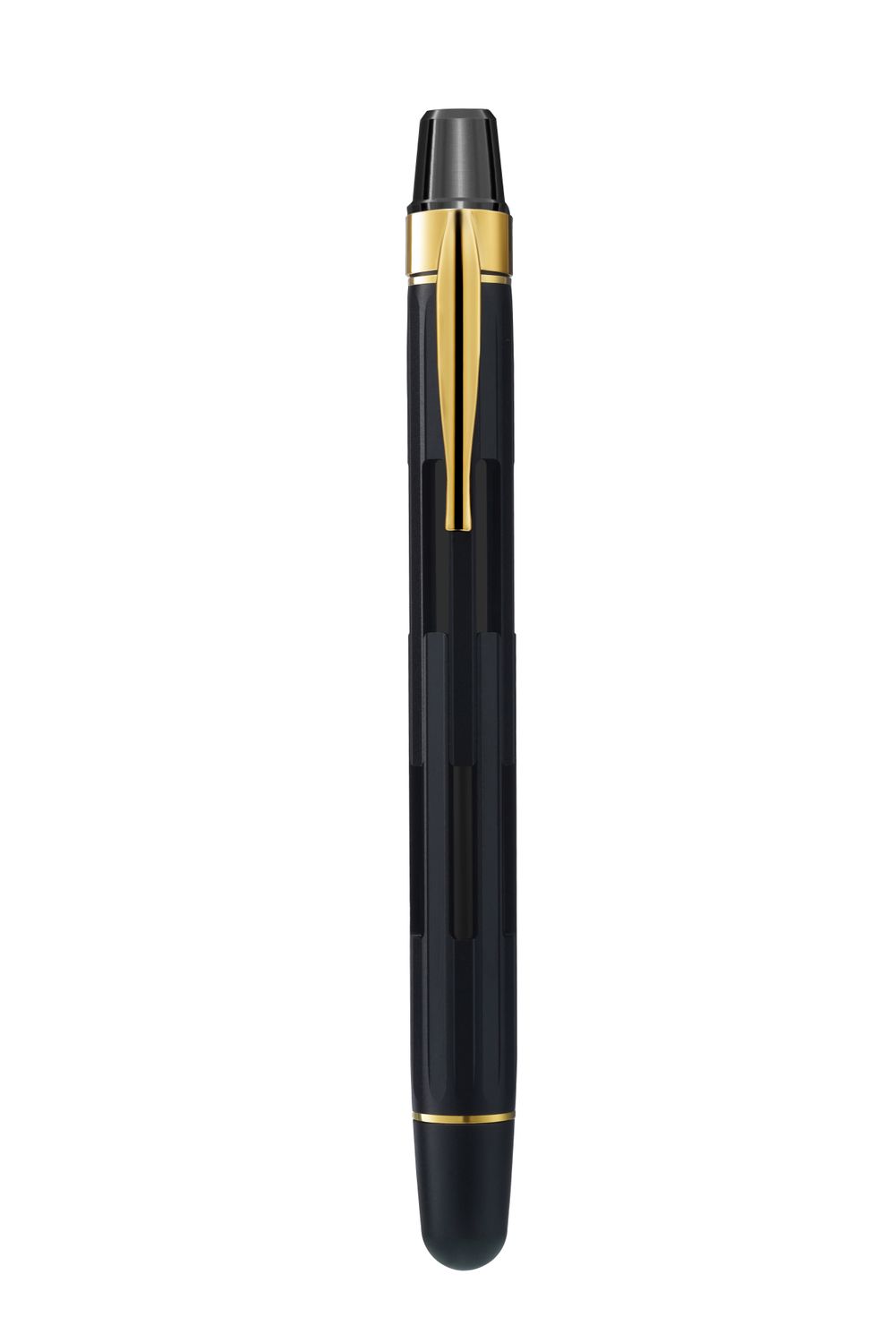 Nahvalur Fountain Pen Eclipse Range - Retractable Stainless Steel Nib, Colour: Black Gold, Nib Size: Fine