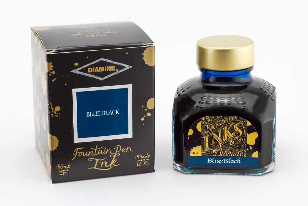 Diamine  Fountain Pen Ink Bottle - Blue Black 80ml