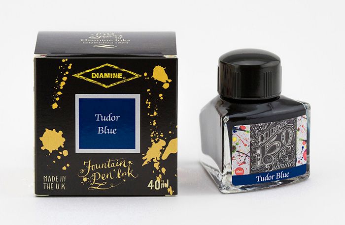 Diamine 150th Anniversary Fountain Pen Ink Bottle - Tudor Blue 40ml