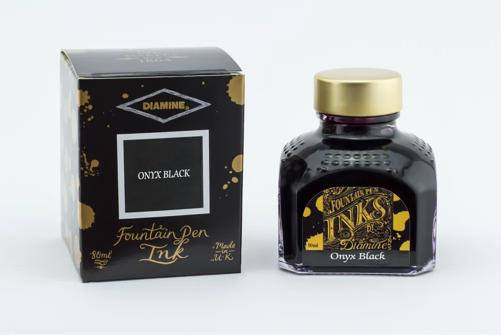 Diamine  Fountain Pen Ink Bottle - Onyx Black  80ml