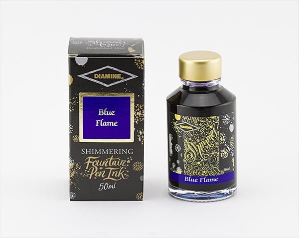 Diamine Shimmertastic   Fountain Pen Ink Bottle - Blue Flame  50ml