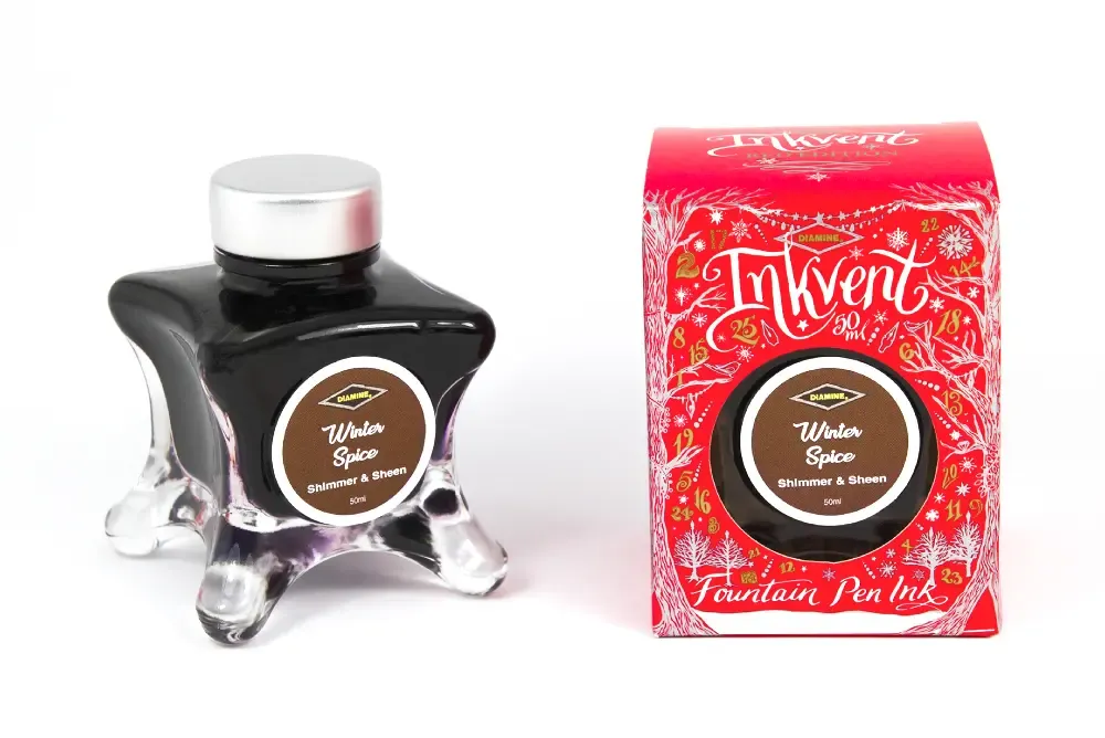 Diamine Inkvent Shimmer &amp; Sheen Fountain Pen Ink Bottle - Winter Spice 50ml
