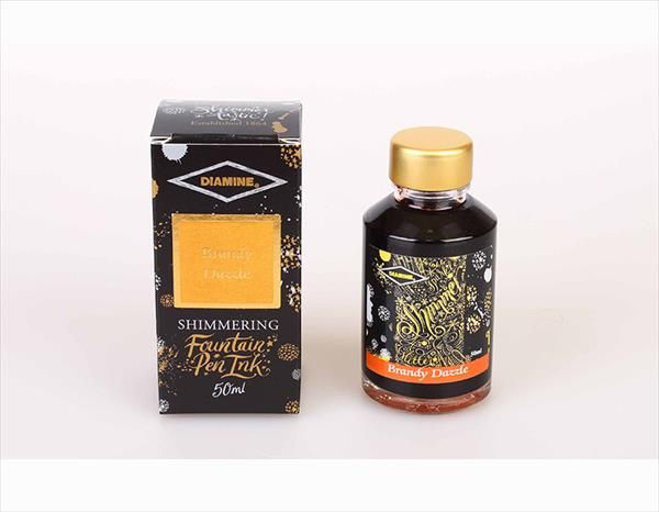 Diamine Shimmertastic   Fountain Pen Ink Bottle - Brandy Dazzle  50ml