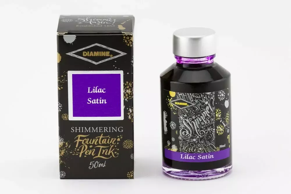 Diamine Shimmertastic   Fountain Pen Ink Bottle - Lilac Satin 50ml