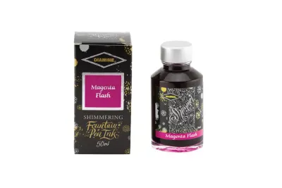 Diamine Shimmertastic   Fountain Pen Ink Bottle - Magenta Flash 50ml
