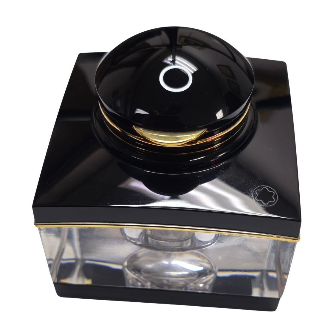 Montblanc. Tintenglas Inkwell with Gold trim 13921