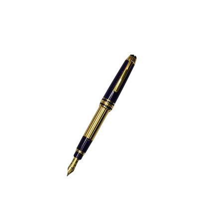 Montblanc Solitaire Ramses Lapislazuli and Gold Plated Mozart Vermeil Fountain Pen - 18 K Gold Nib in Medium