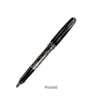 Parker Sonnet  Gift edition roller ball -  Unique blue cap - silver filigree chrome body  -