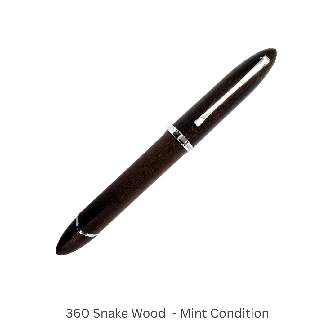 Omas 360 Fountain Pen Snake Wood Medium Nib 18 K Gold nib