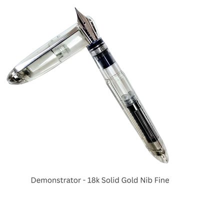 Omas 360 Fountain Vision Silver Demonstrator Fine Nib 18 K Gold nib