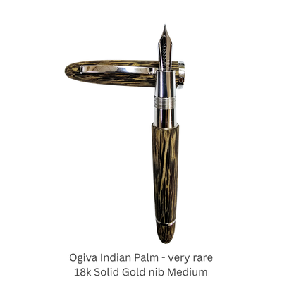OMAS Ogiva Indian Palm Fountain Pen 18kt Fine nib Medium Nib 18 K gold