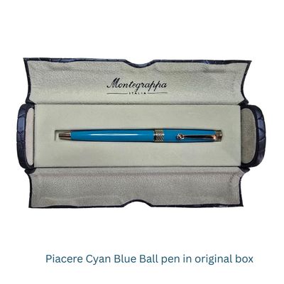 Montegrappa Piacere, Ballpoint, Cyan  with Silver Accents