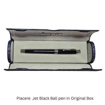 Montegrappa Piacere, Ballpoint, Jet Black with Silver Accents