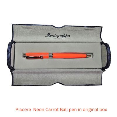 Montegrappa Piacere, Ballpoint, Neon Carrot  with Silver Accents