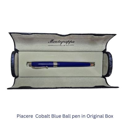 Montegrappa Piacere, Ballpoint, Cobalt Blue with Silver Accents