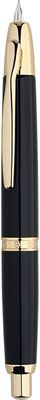 Moonman  A1 Press Fountain Pen with Box, Retractable Fine Nib Metal Black / Gold  Ink Pen with Converter for Writing (With Clip Version)