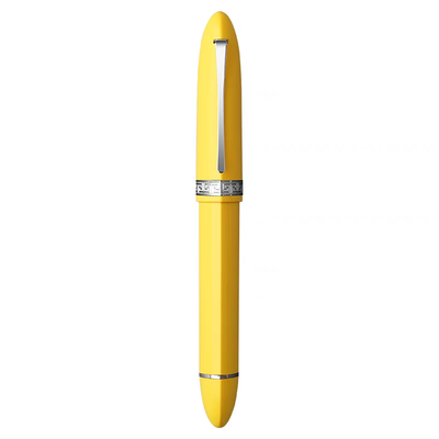 Moonman V60 Yellow with Silver clip -  Piston filled  Fountain Pen Fine and Extra Fine Stainless steel nib