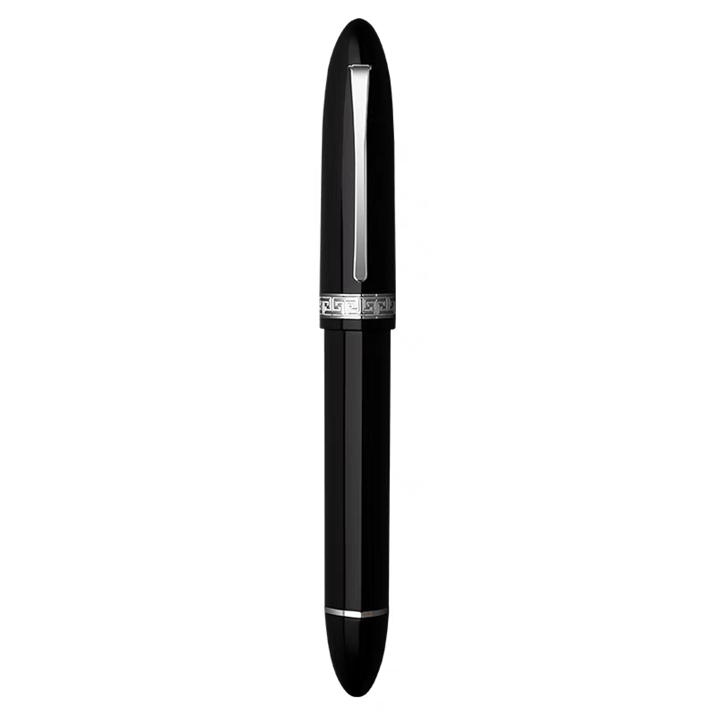 Moonman V60 Black with Silver clip -  Piston filled  Fountain Pen Fine and Extra Fine Stainless steel nib
