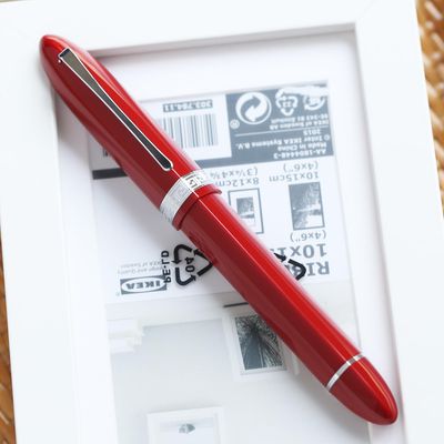 Moonman V60 Red with Silver clip -  Piston filled  Fountain Pen Fine and Extra Fine Stainless steel nib