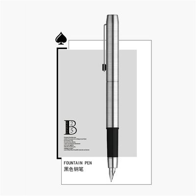 MoonMan Model B25 Black Metal Fountain Pen - Stainless Steel Fine Nib 0.5mm
