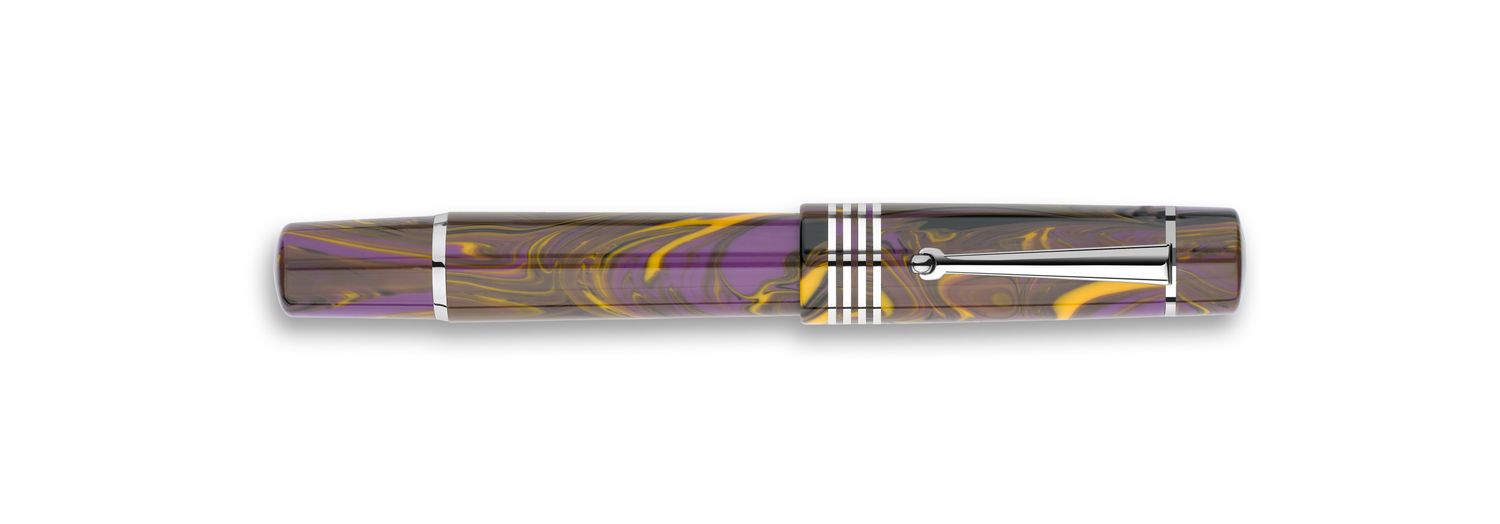 DELTA Neo Gallery - Iris Palladium Finish  Numbered fountain pen, special resin, cartridge/converter, #6 stainless steel nib in Medium