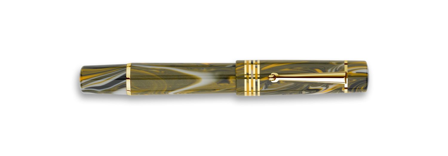 DELTA Neo Gallery - Marigold Gold Finish  Numbered fountain pen, special resin, cartridge/converter, #6 stainless steel nib in Medium