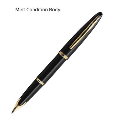 Waterman Carène Fountain  Pen, Gloss Black sea with 23k Gold Plated Clip 18k Solid Gold nib Medium point