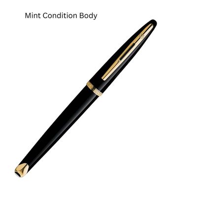 Waterman Carène Fountain  Pen, Gloss Black sea with 23k Gold Plated Clip 18k Solid Gold nib Medium point