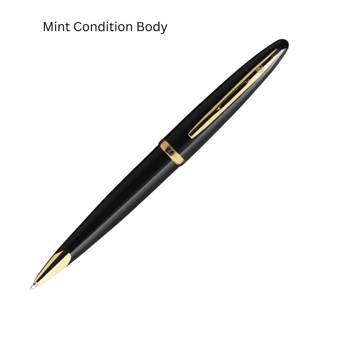 Waterman Carène Ball Point Pen, Gloss Black sea with 23k Gold Plated Clip