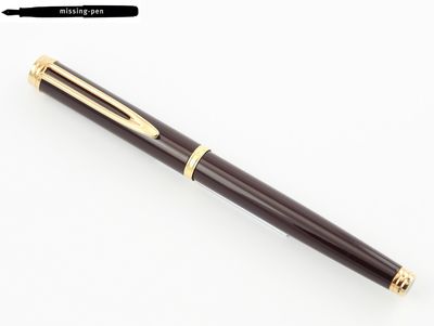 Waterman Gentleman Fountain Pen, Burgundy Lacquer with Gold Plated trims. 18k Solid Gold nib Medium point