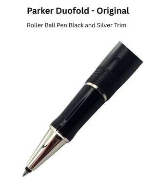 Parker Duofold Roller Ball - Black Platinum Trim - New