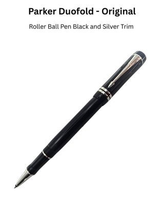 Parker Duofold Roller Ball - Black Platinum Trim - New