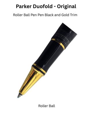 Parker Duofold Roller Ball  - Black Gold Trim -  New