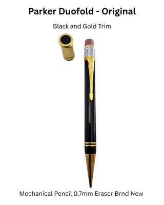 Parker Duofold  Mechanical Pencil 0.7mm - Black Gold Trim -  New