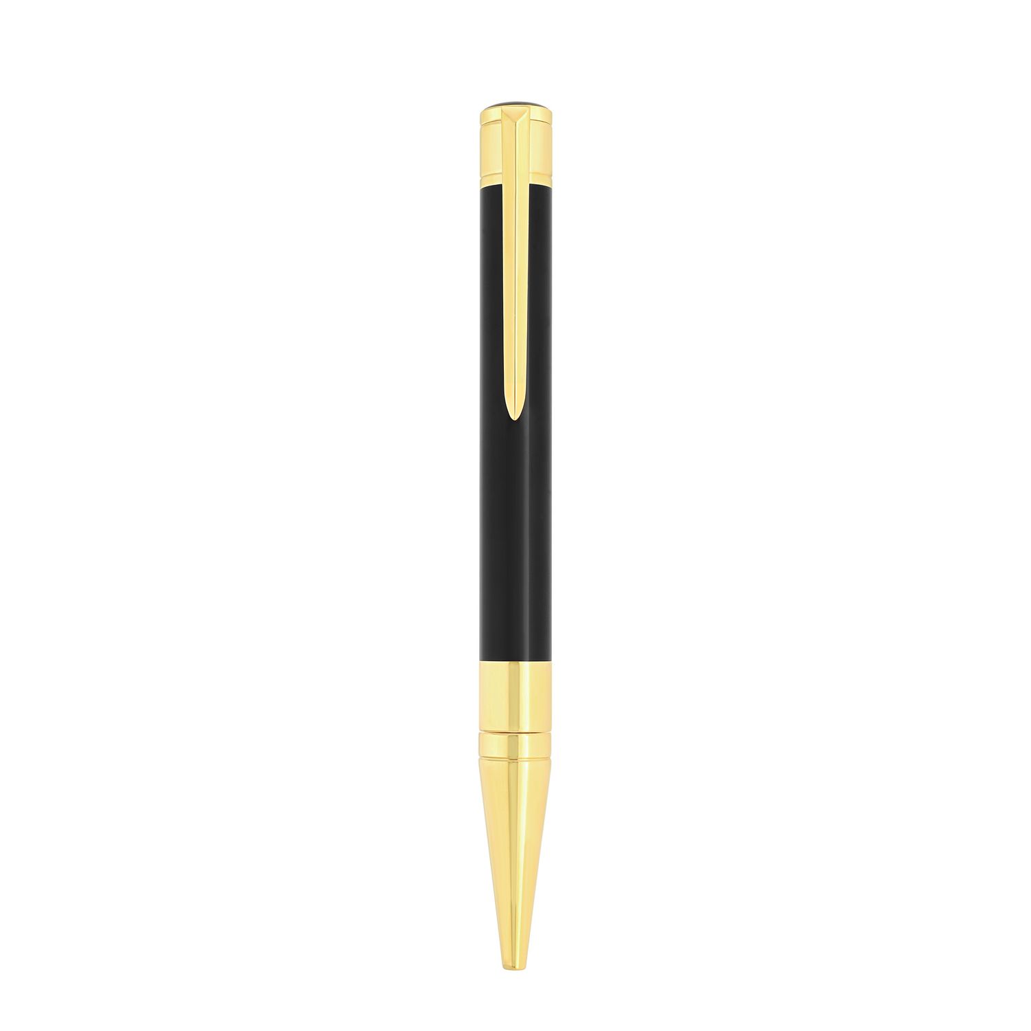 ST DUPONT  W Initial Ballpoint Pen Black With Golden Trims - New Version