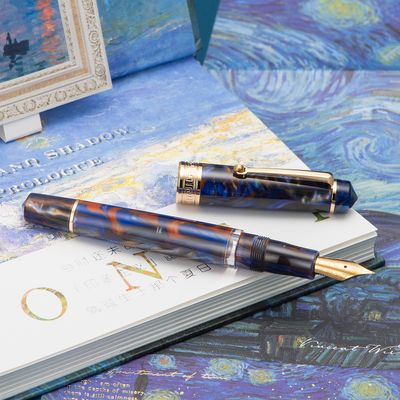 Asvine P20 Piston Filled Resin Fountain Pen Stainless Steel # 6 Nib