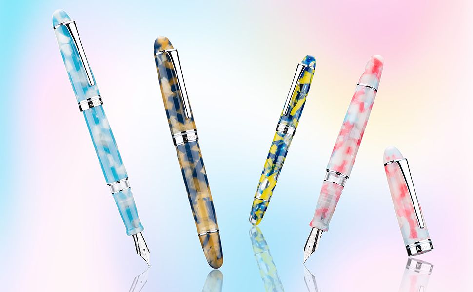 Asvine P50 Resin Fountain Pen Piston Filled Steel # 6 Nib