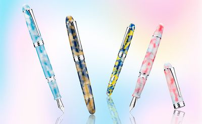 Asvine P50 Resin Fountain Pen Piston Filled Steel # 6 Nib