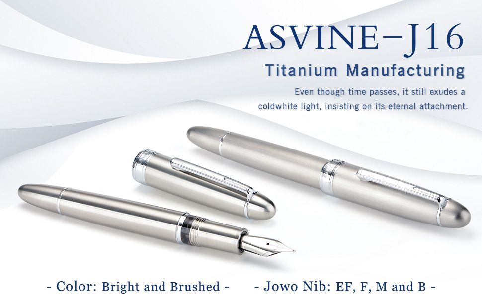 Asvine J16 Titanium Piston Filled Fountain Pen Jowo #6 Steel nib