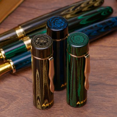 Asvine C2000 Convertor Filled  German Cumberland Ebonite Fountain Pen #8 Steel Nib