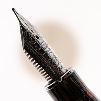 Montegrappa Engraved Stainless Steel #6 Jowo nib with feeder and holder
