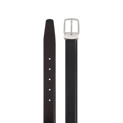 S.T Dupont Reversible Black Brown 30mm Palladium Buckle belt