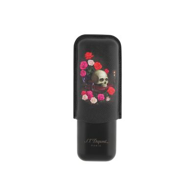 S.T Dupont 2 Cigar Case Momento Mori Black