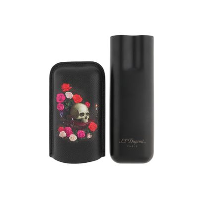S.T Dupont 2 Cigar Case Momento Mori Black
